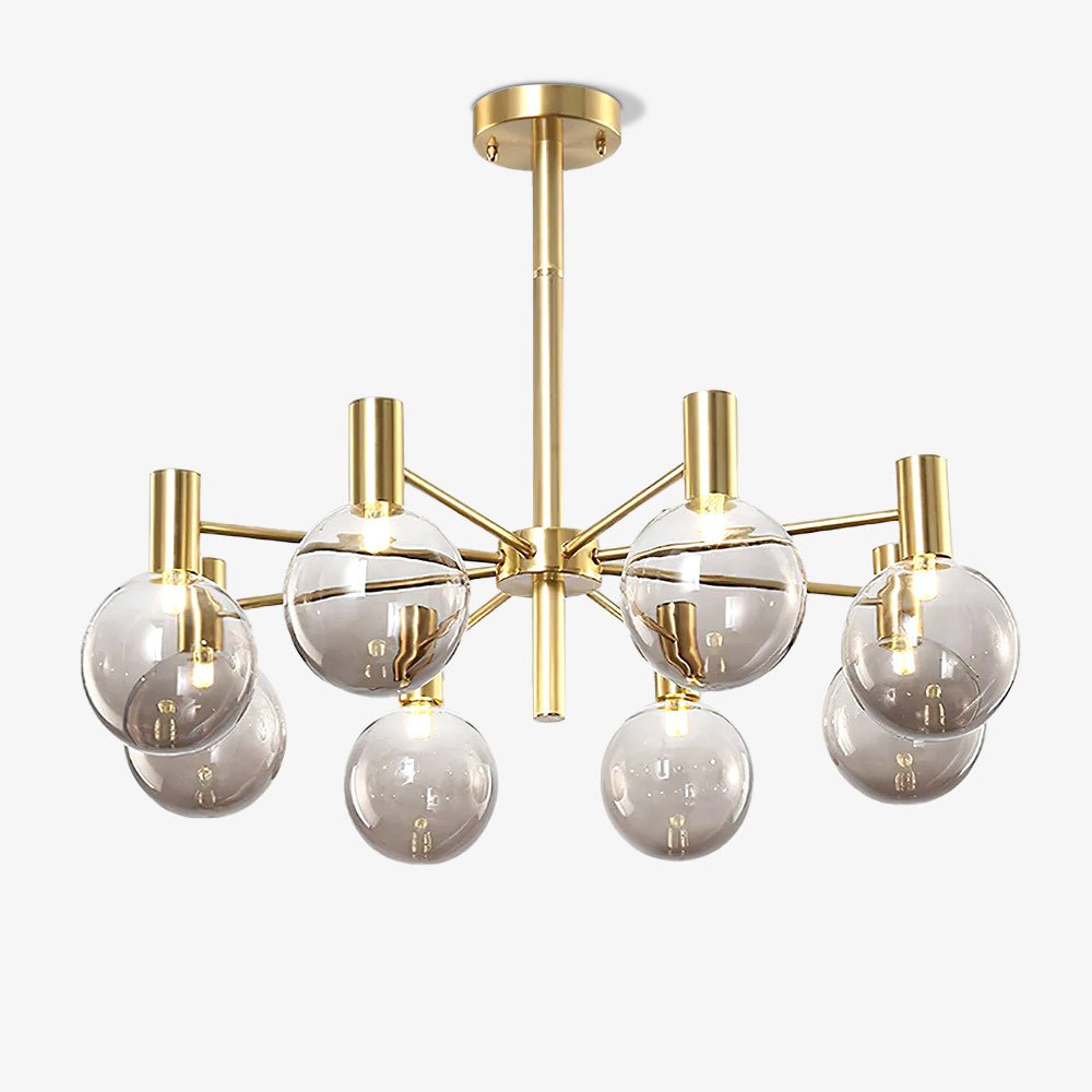 Keveny Chandelier Globe Glass Gold Frame Modern-Neutral Decor