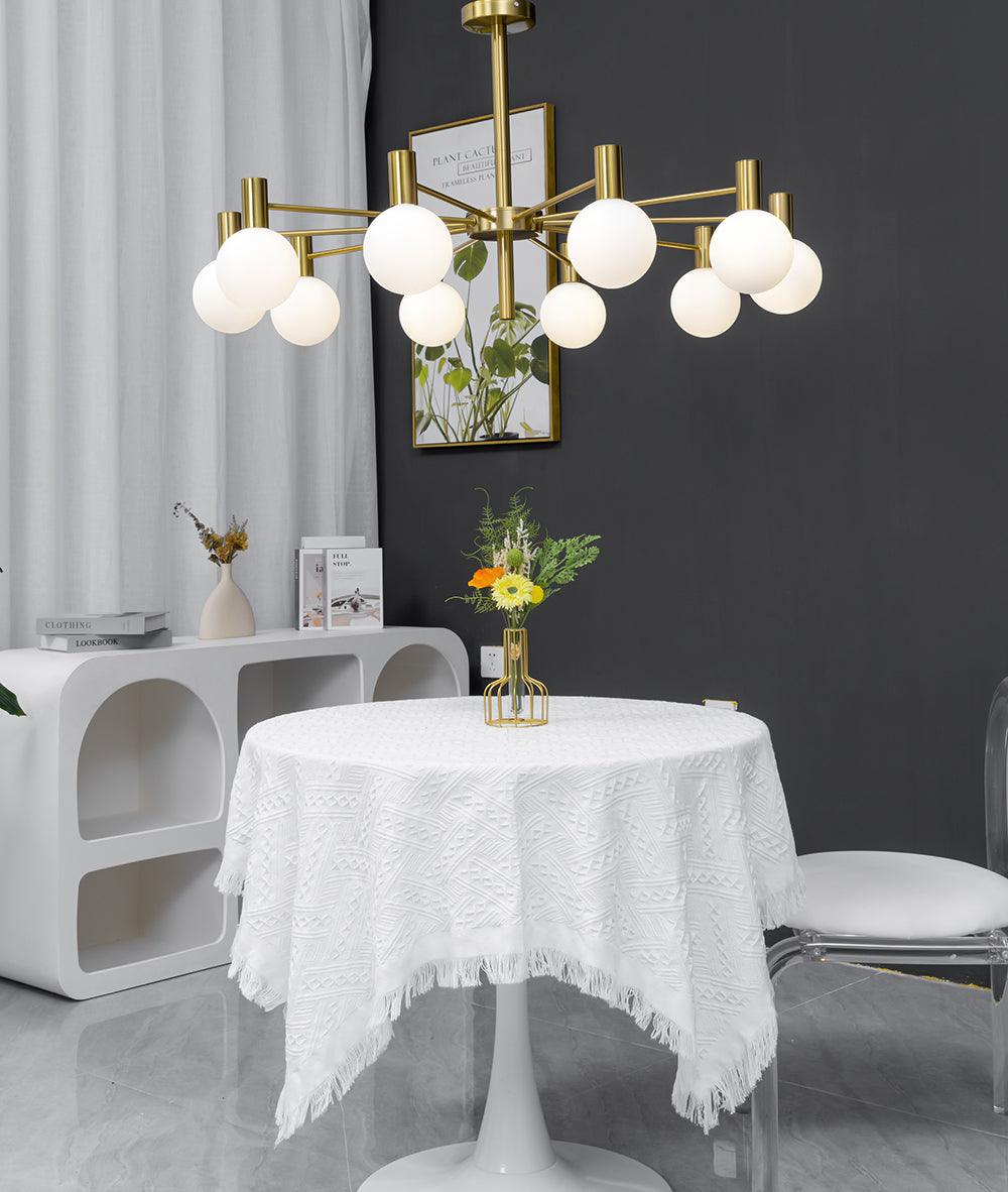 Keveny Chandelier Globe Glass Gold Frame Modern-Neutral Decor