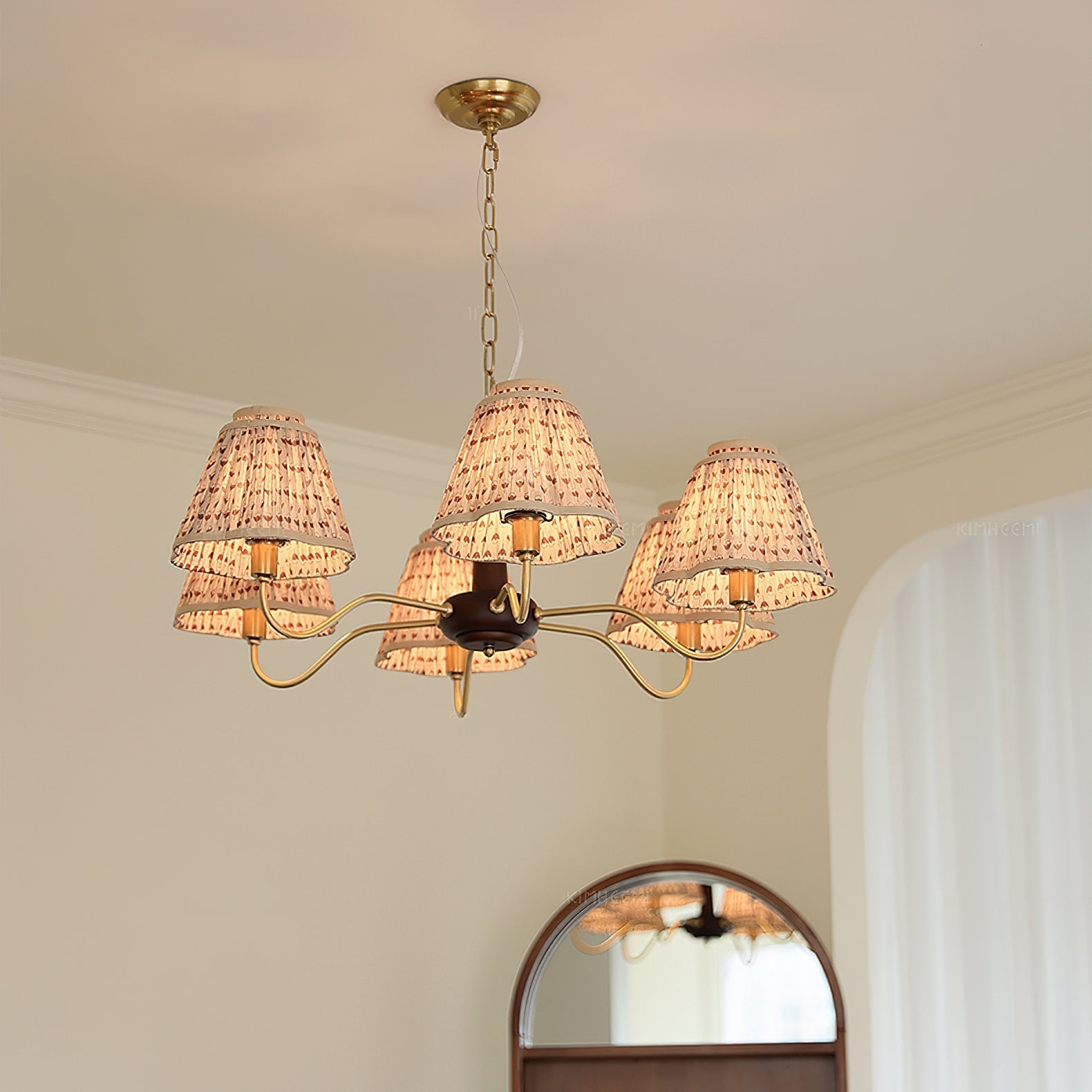 Selva Chandelier in Gold finish.