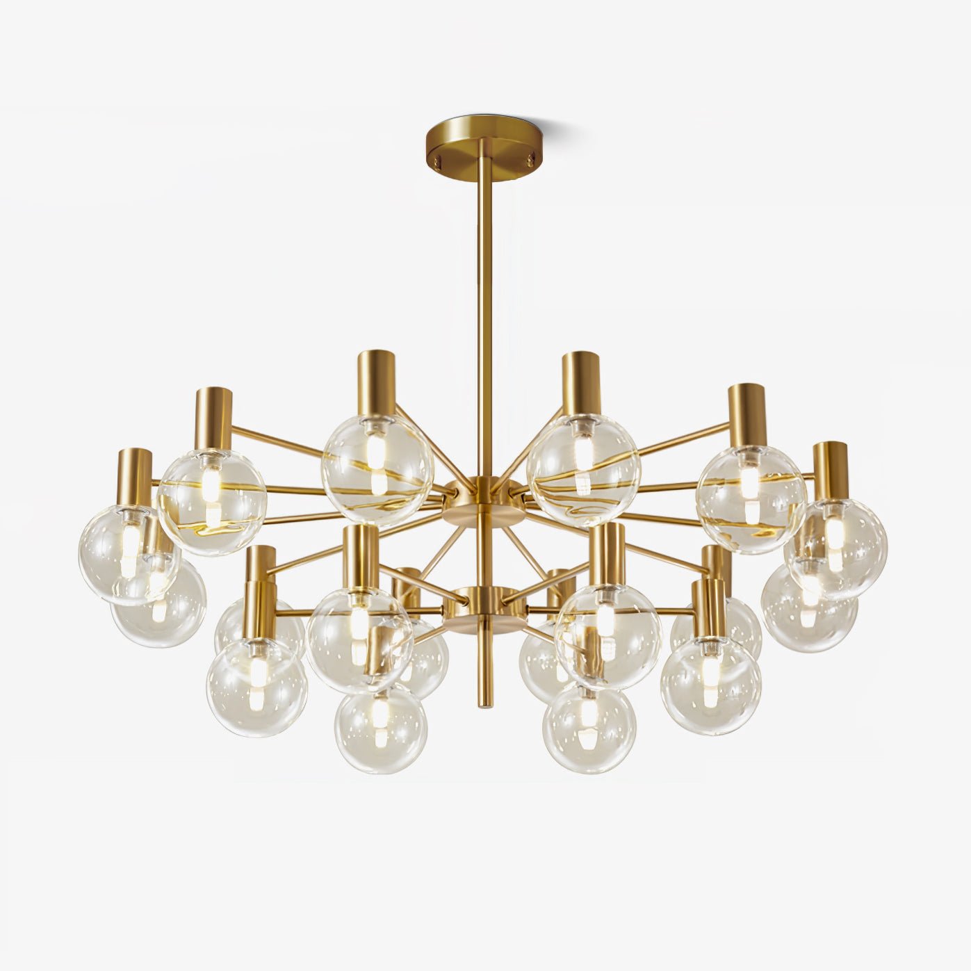 Keveny Chandelier Globe Glass Gold Frame Modern-Neutral Decor