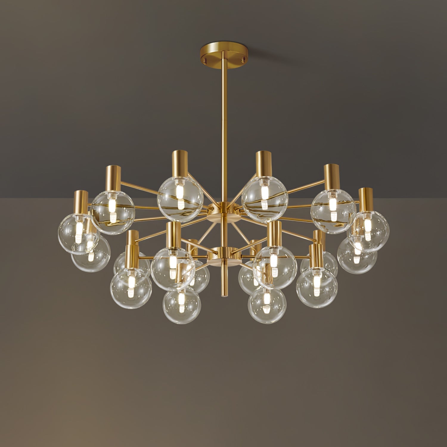 Keveny Chandelier Globe Glass Gold Frame Modern-Neutral Decor