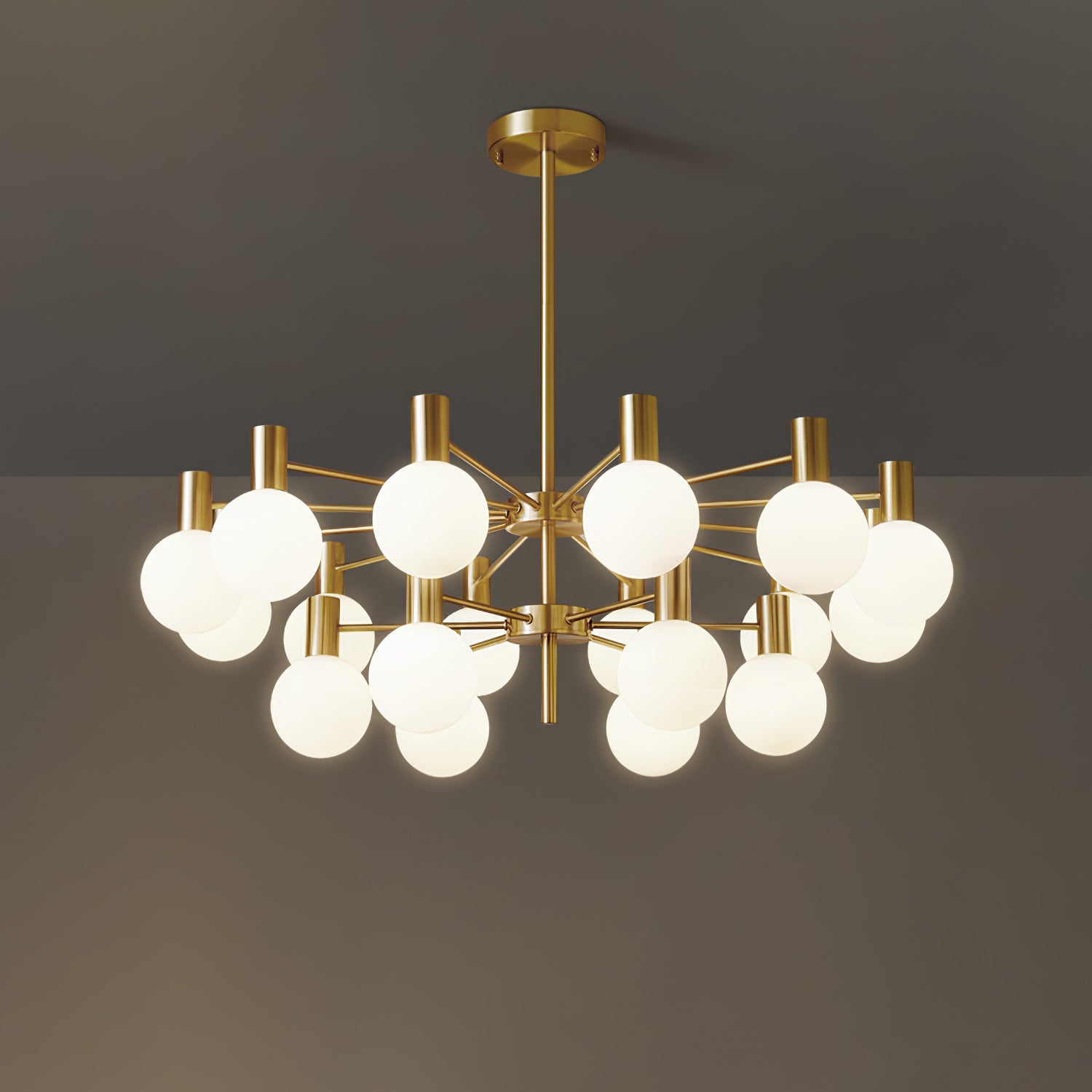 Keveny Chandelier Globe Glass Gold Frame Modern-Neutral Decor