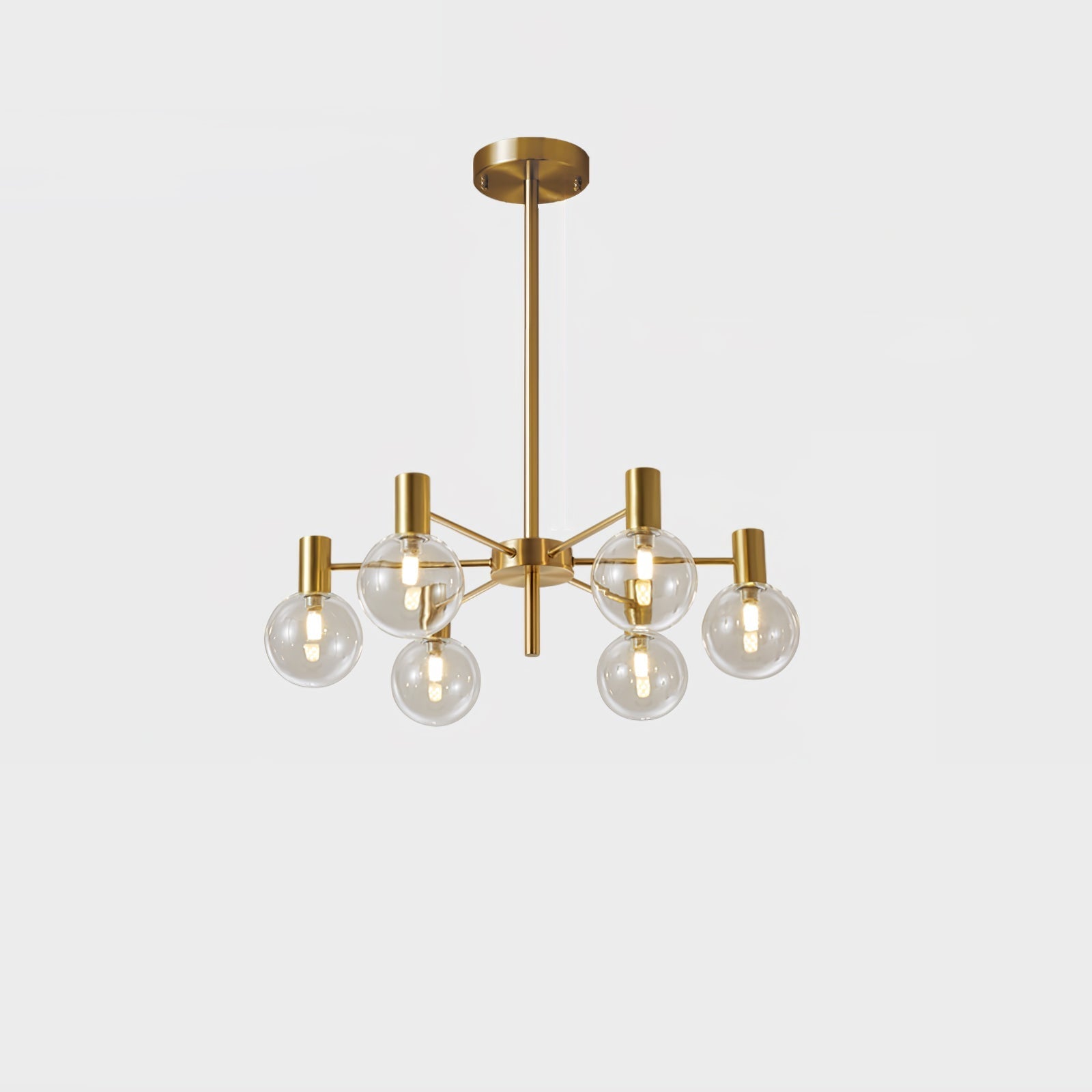 Keveny Chandelier Globe Glass Gold Frame Modern-Neutral Decor