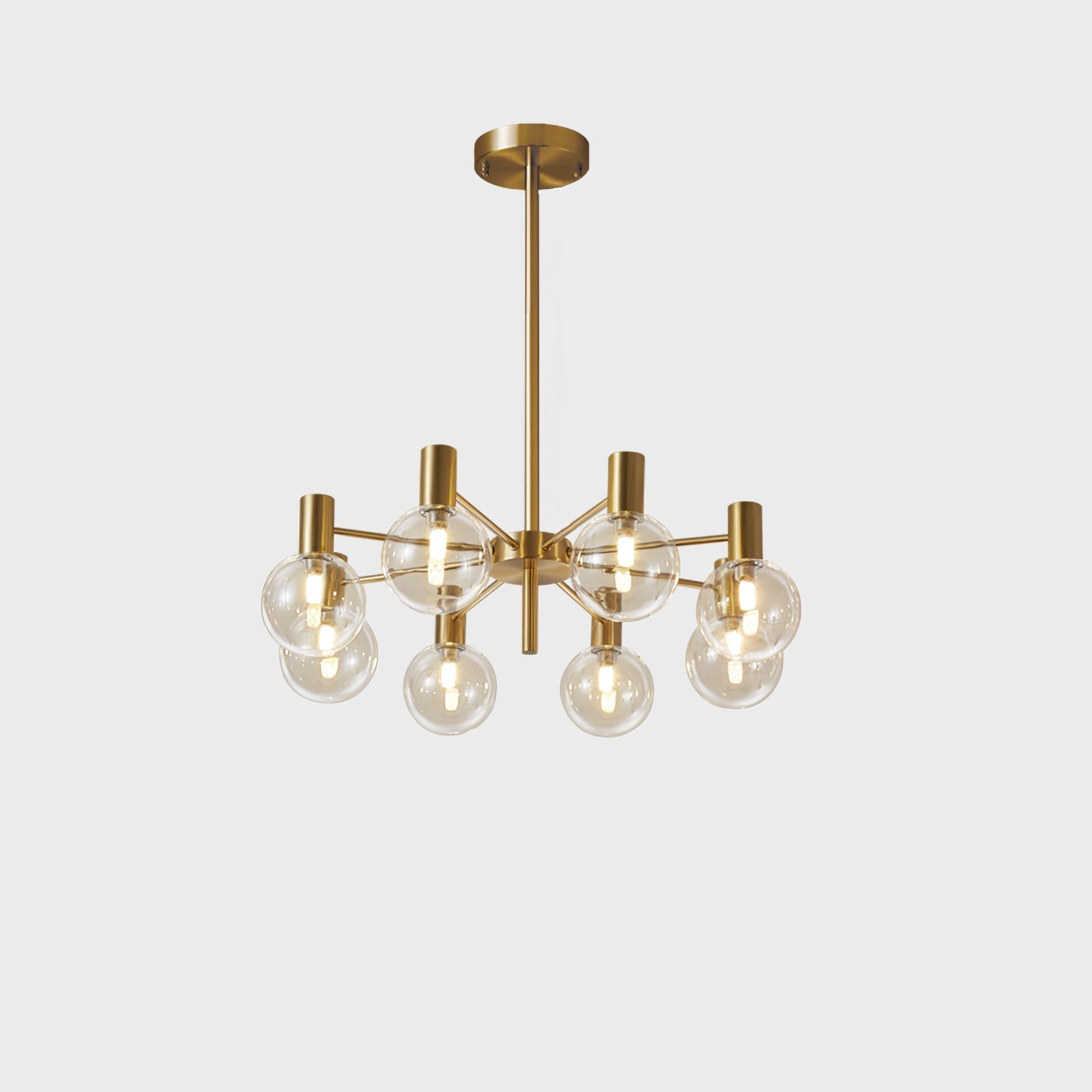 Keveny Chandelier Globe Glass Gold Frame Modern-Neutral Decor