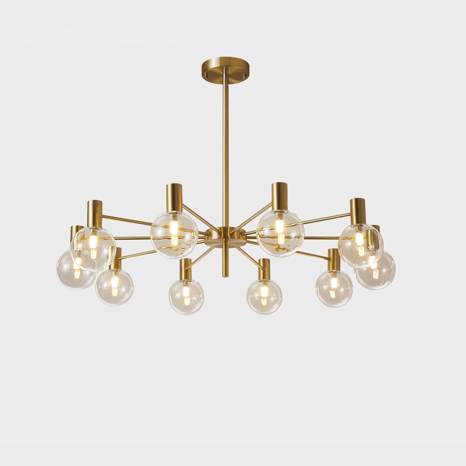 Keveny Chandelier Globe Glass Gold Frame Modern-Neutral Decor