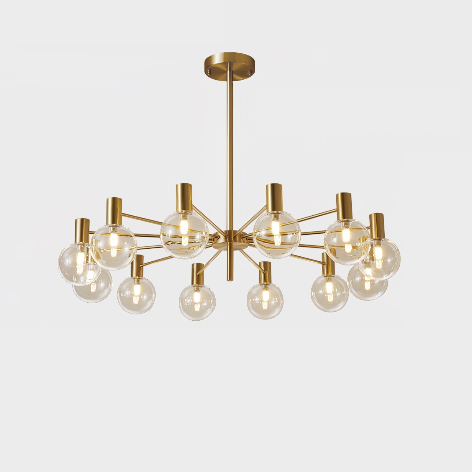 Keveny Chandelier Globe Glass Gold Frame Modern-Neutral Decor
