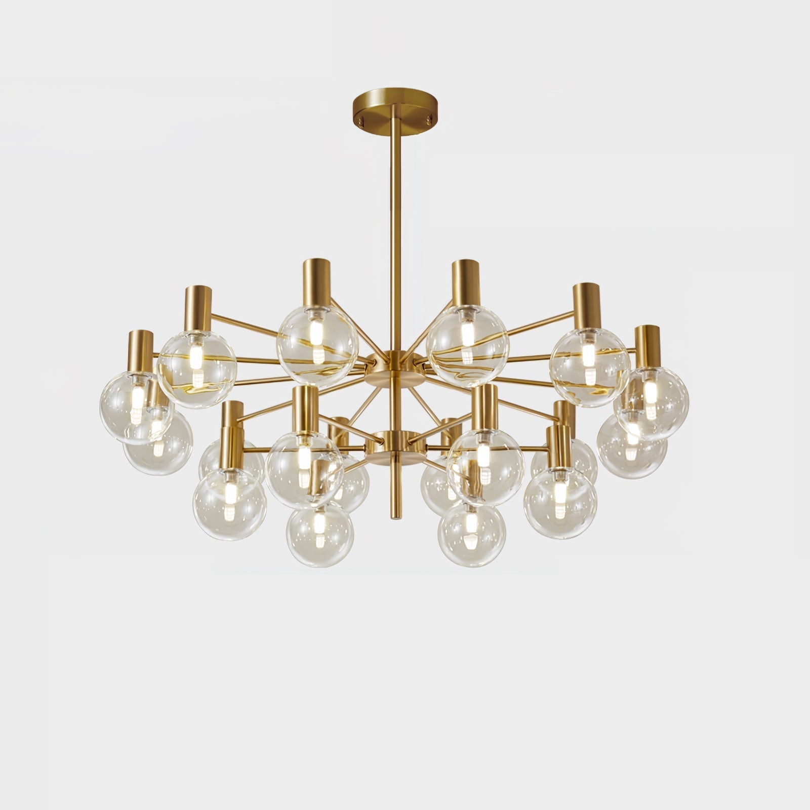 Keveny Chandelier Globe Glass Gold Frame Modern-Neutral Decor