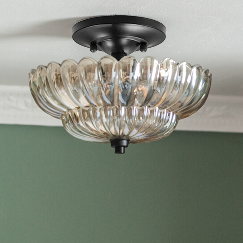 Arisha Modern Umbrella Glass Flush Mount Ceiling Light - Neutral Decor