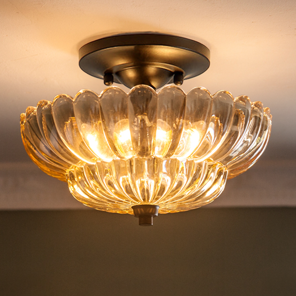 Arisha Modern Umbrella Glass Flush Mount Ceiling Light - Neutral Decor