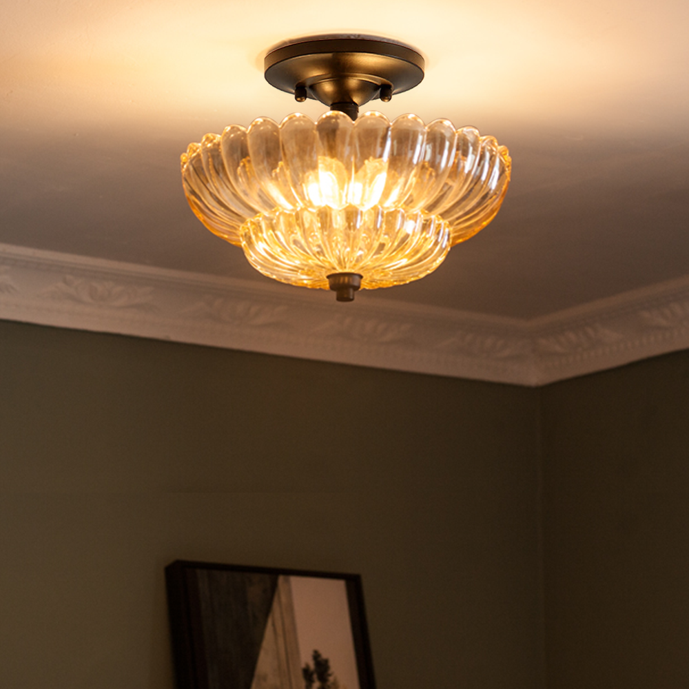 Arisha Modern Umbrella Glass Flush Mount Ceiling Light - Neutral Decor