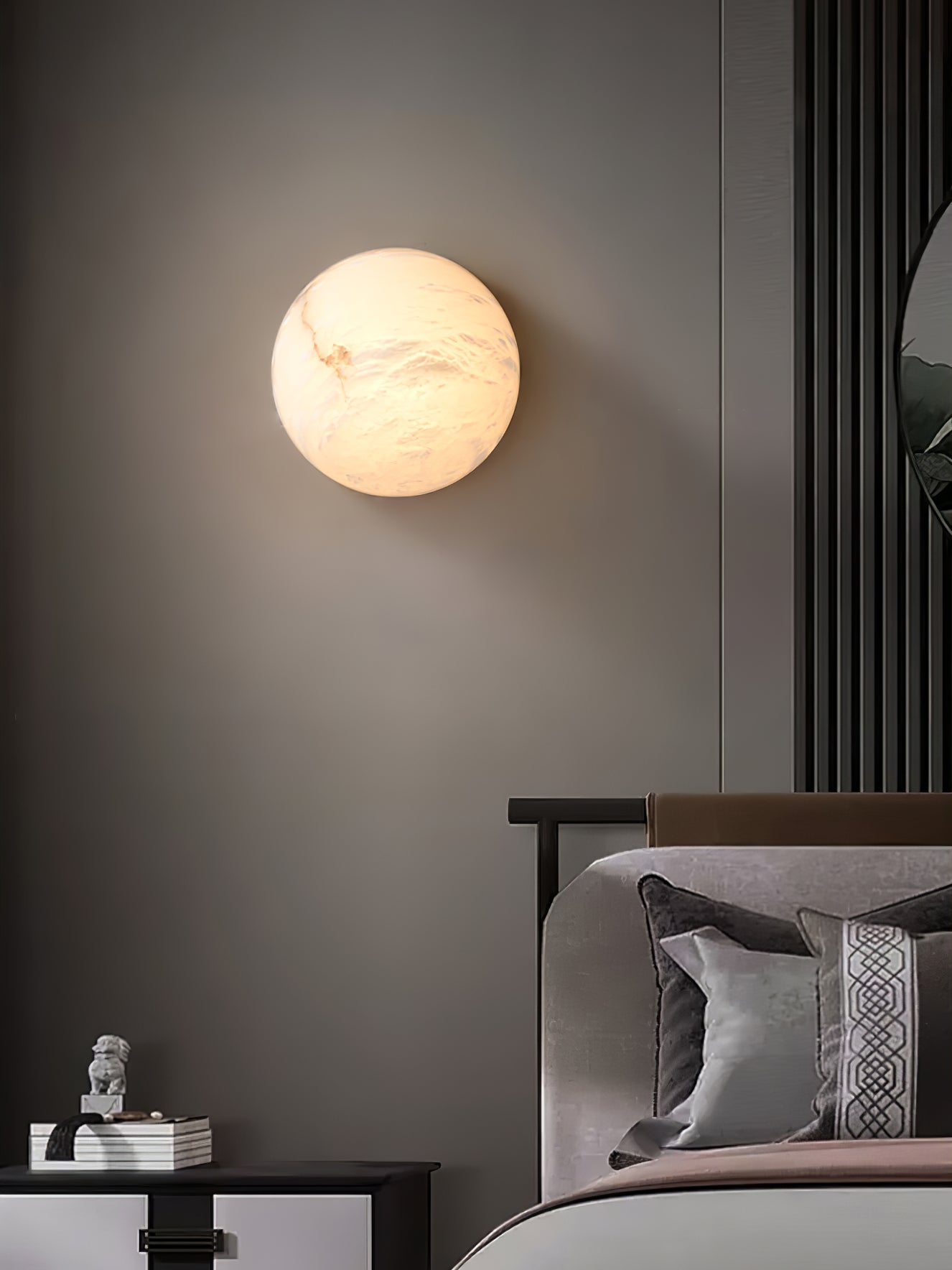 Elvar Minimalist Alabaster Ceiling Light-Neutral Decor