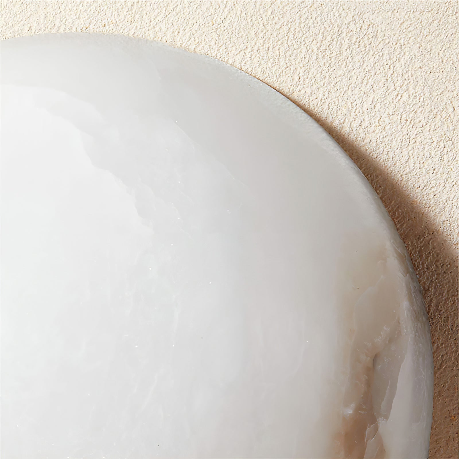 Elthen Minimalist Alabaster Ceiling Light-Neutral Decor