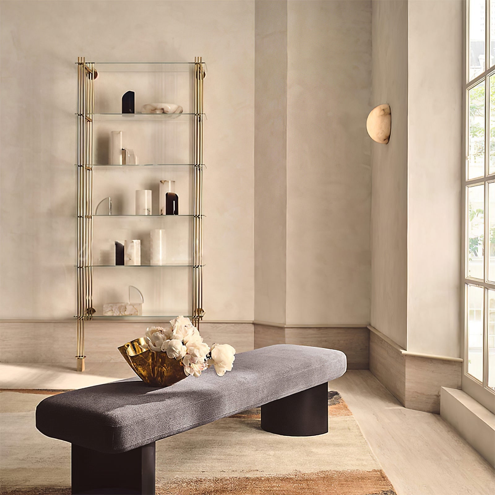 Elthen Minimalist Alabaster Ceiling Light-Neutral Decor