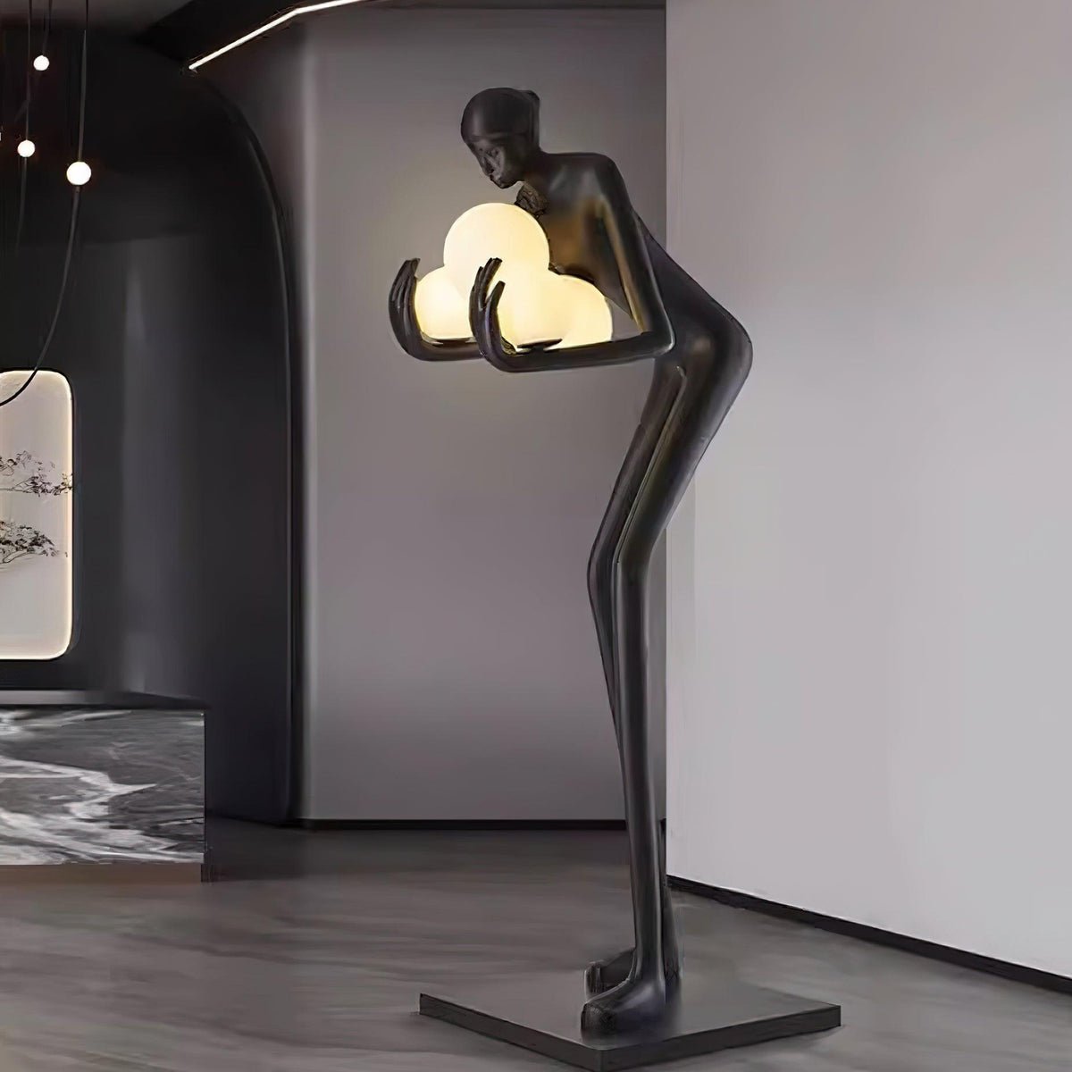 Cradle Sculptural Floor Lamp-Neutral Decor