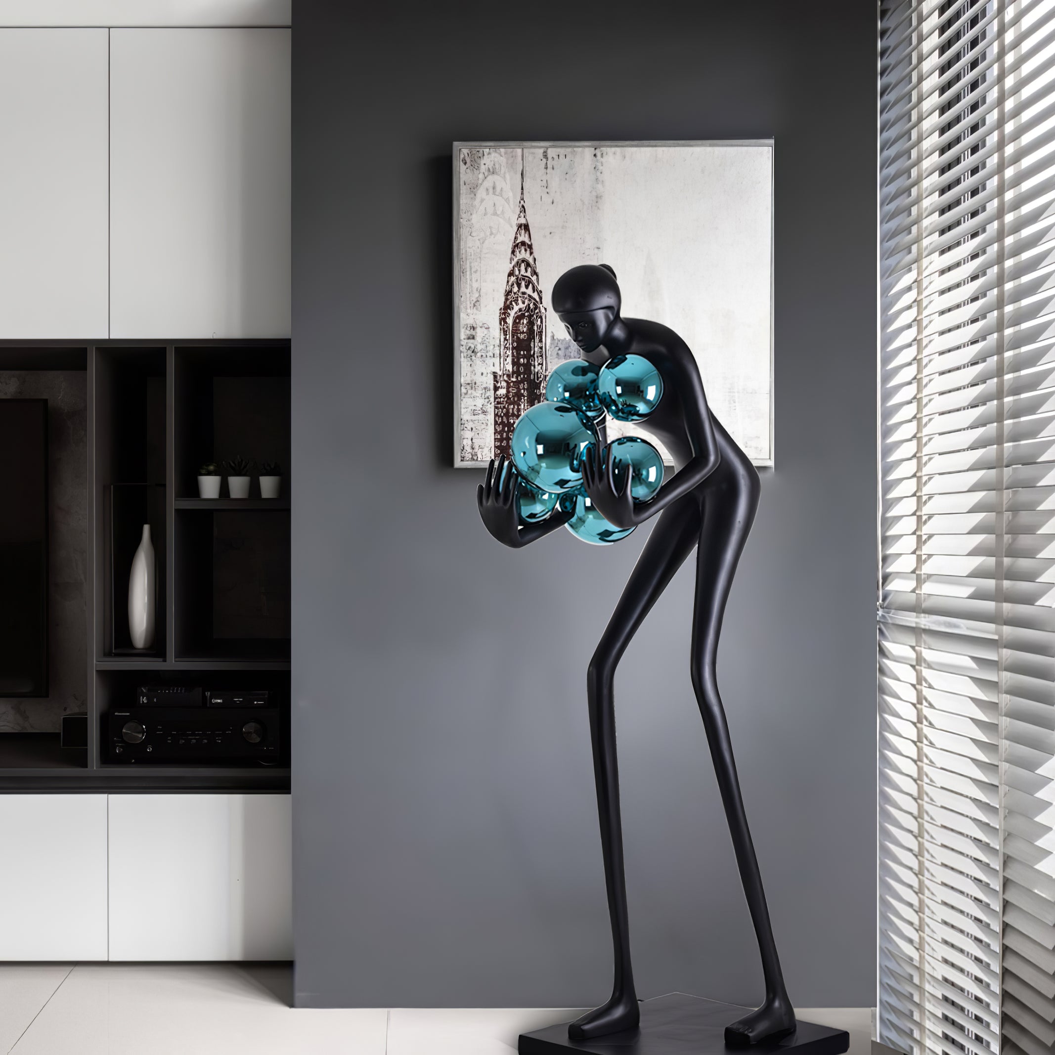 Cradle Sculptural Floor Lamp-Neutral Decor
