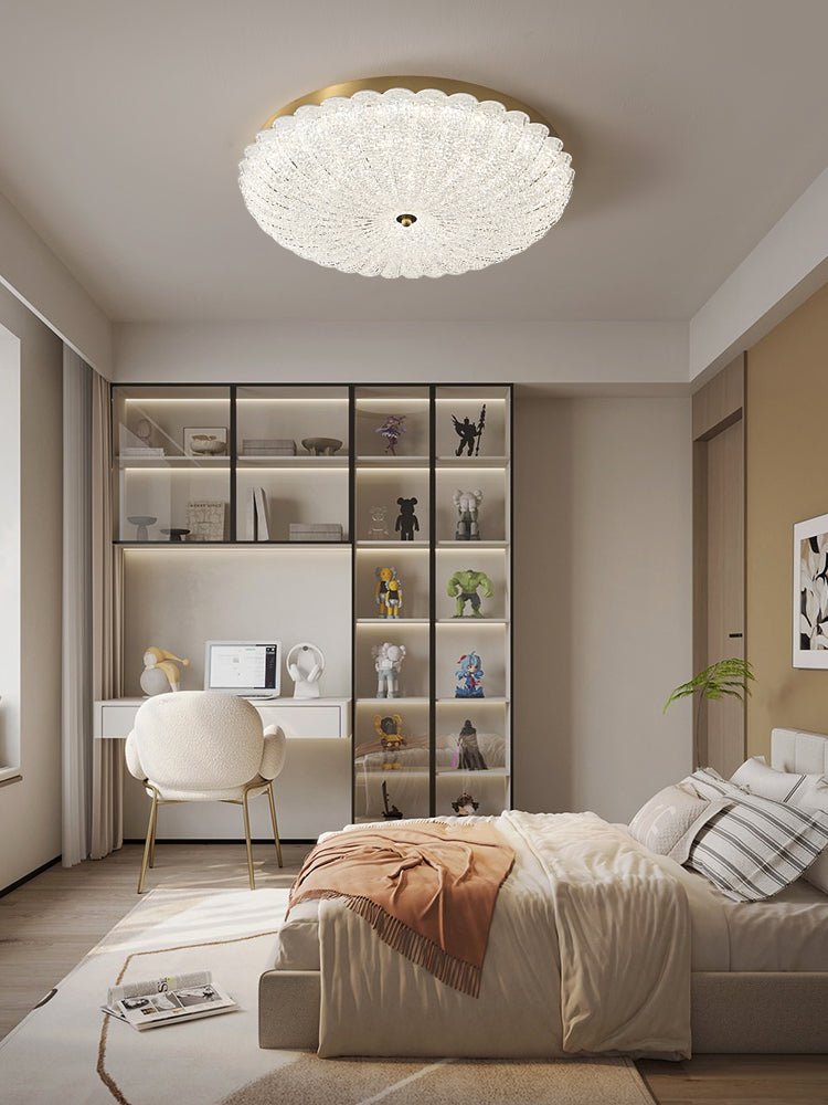 Dorvel Premium Nordic Art Brass Glass Ceiling Lamp-Neutral Decor