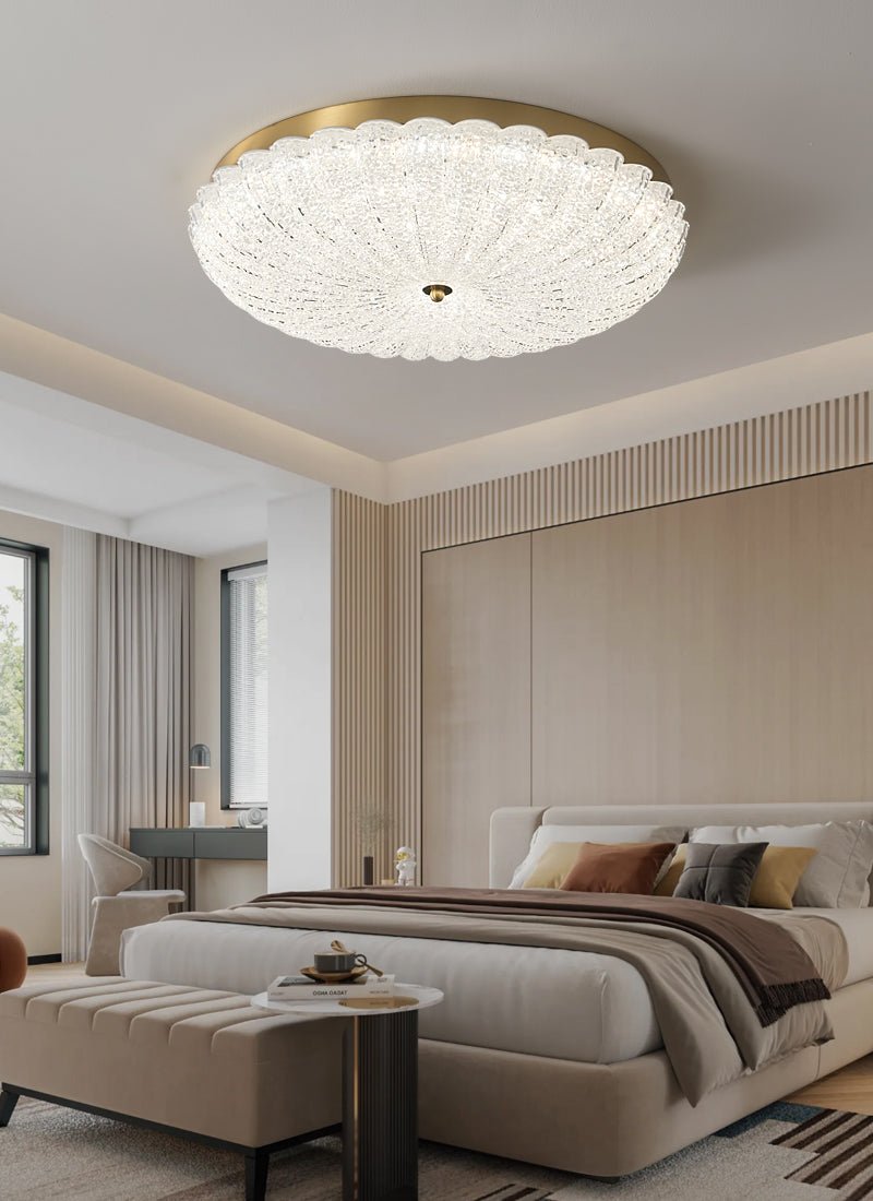 Dorvel Premium Nordic Art Brass Glass Ceiling Lamp-Neutral Decor