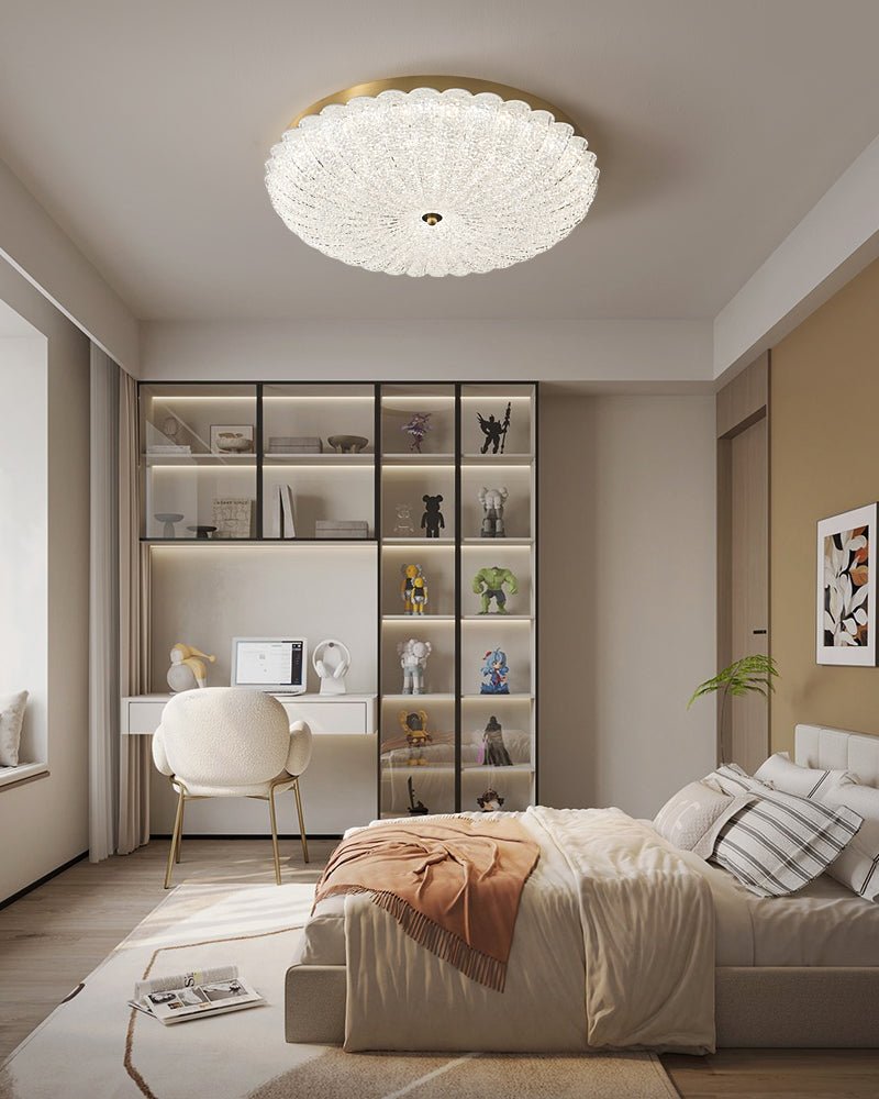 Dorvel Premium Nordic Art Brass Glass Ceiling Lamp-Neutral Decor