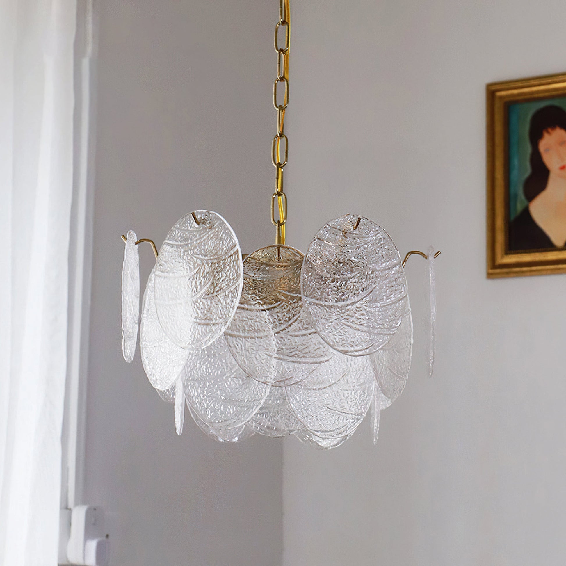 The 60cm size version of the Seraphina Halo Chandelier.
