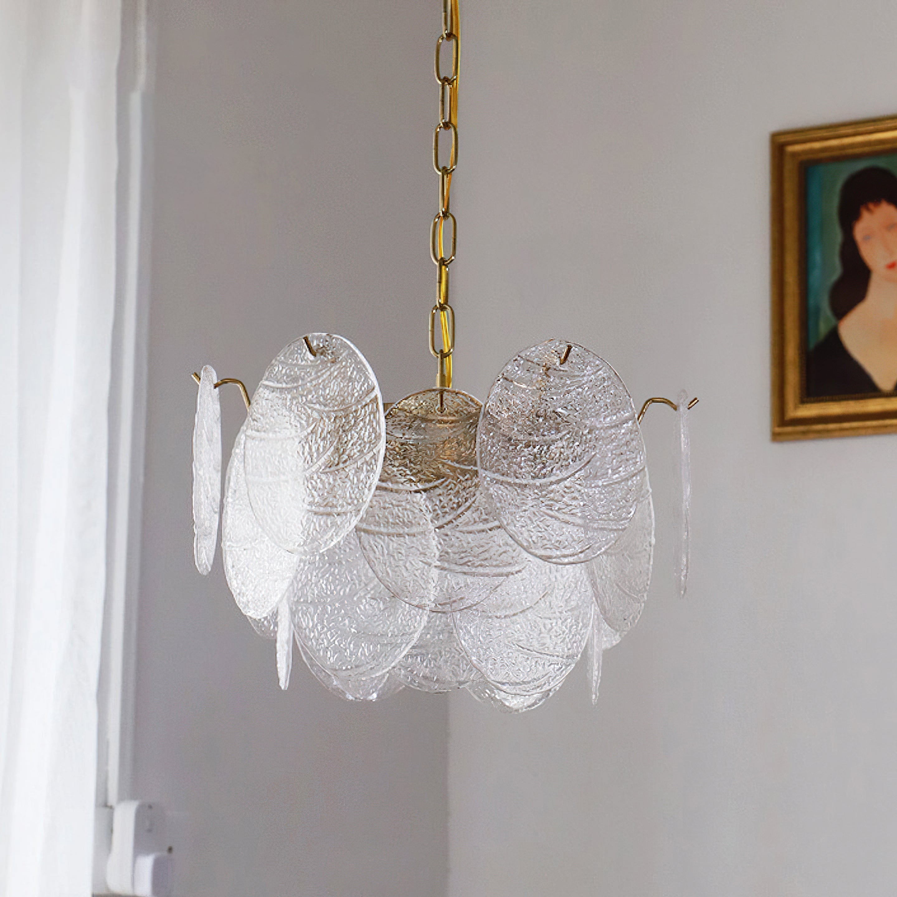 The 60cm size version of the Seraphina Halo Chandelier.