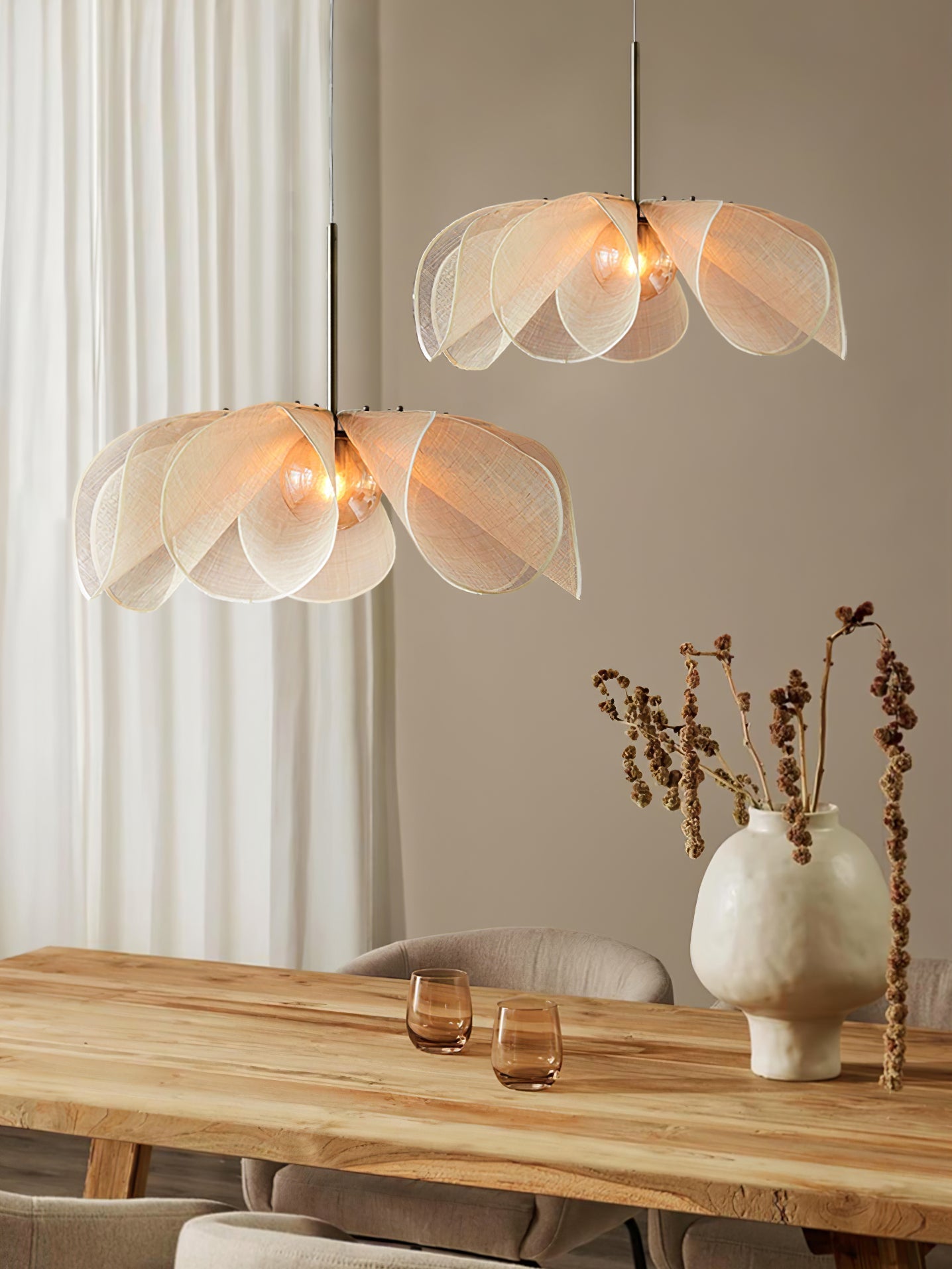 Dolien Abaca Fiber Pendant Lamp-Neutral Decor