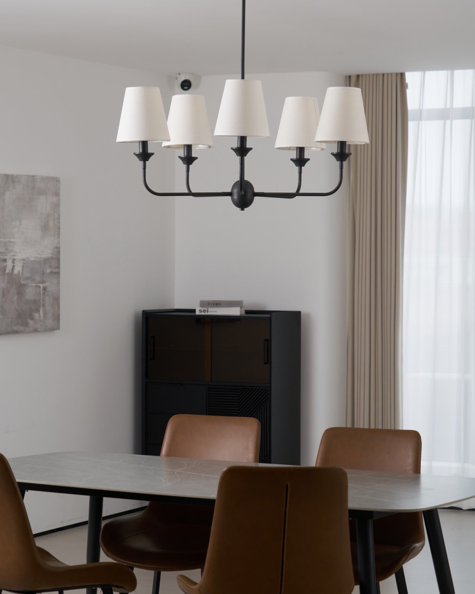 Zesorel Vintage Industrial Fabric Chandelier-Neutral Decor