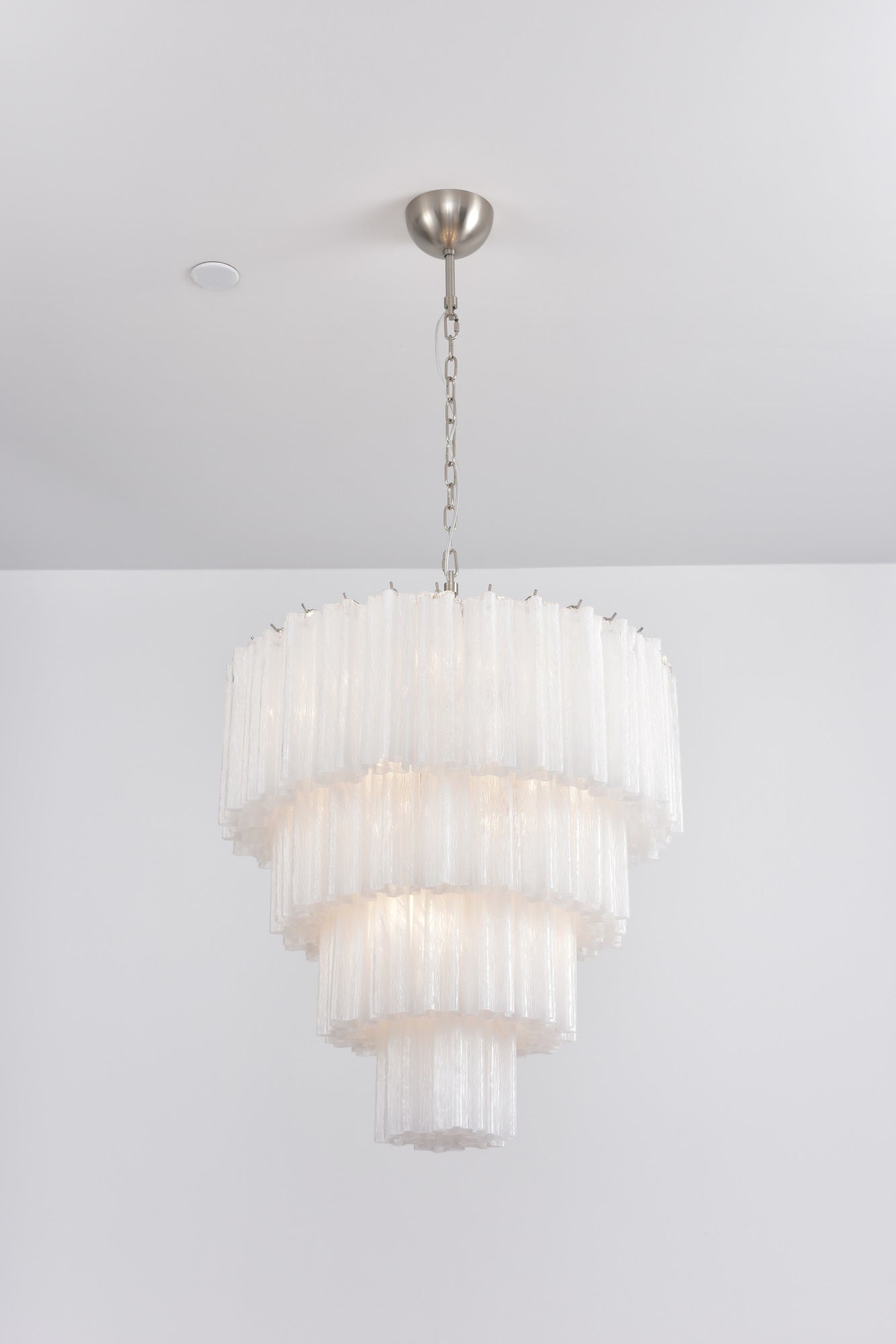Aurora Chandelier Cascade Layered Glass Elegant Vintage-Neutral Decor