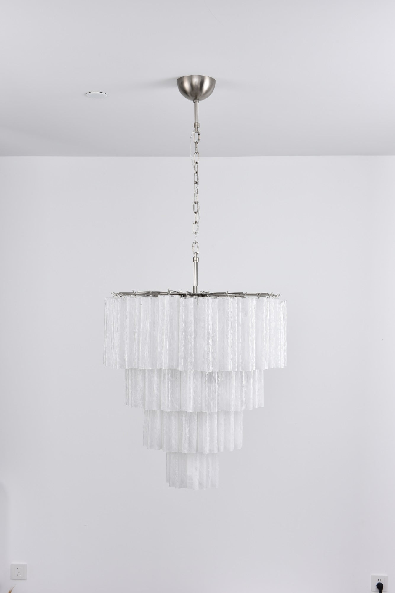Aurora Chandelier Cascade Layered Glass Elegant Vintage-Neutral Decor