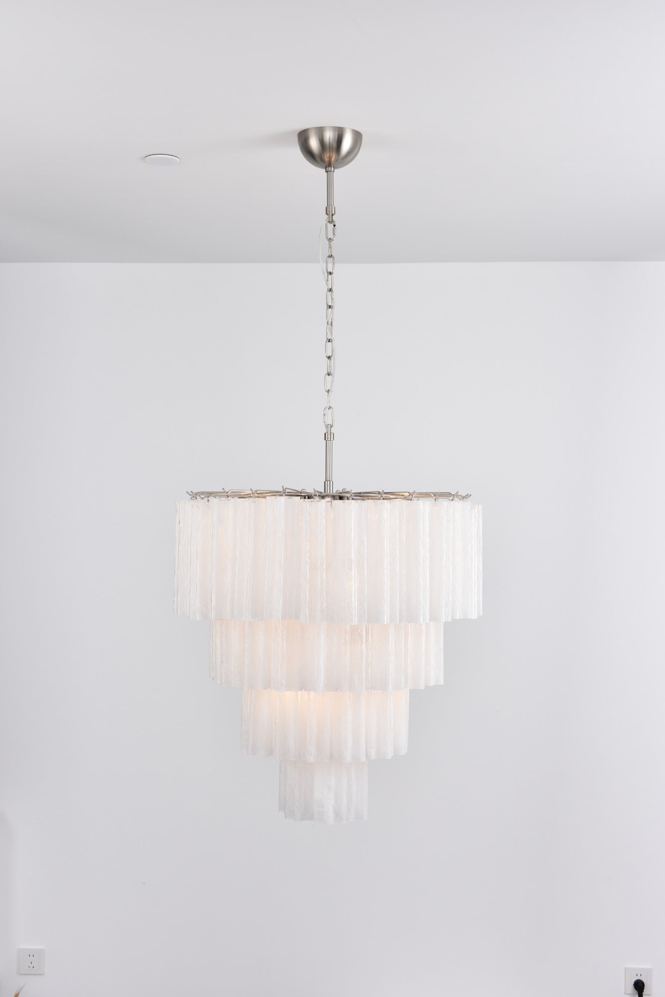 Aurora Chandelier Cascade Layered Glass Elegant Vintage-Neutral Decor