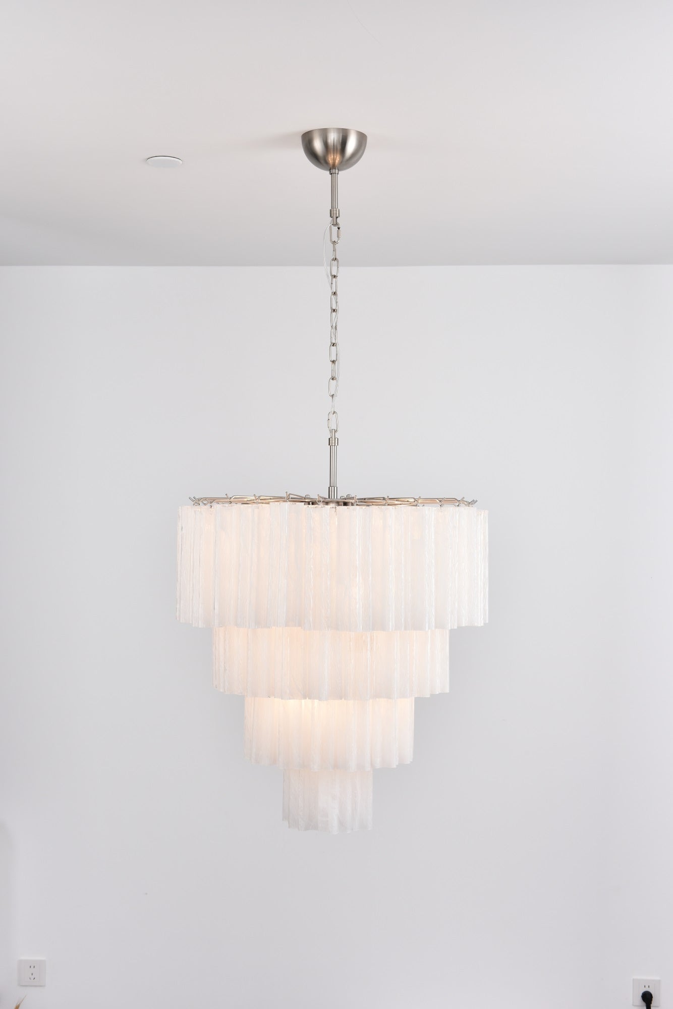 Aurora Chandelier Cascade Layered Glass Elegant Vintage-Neutral Decor