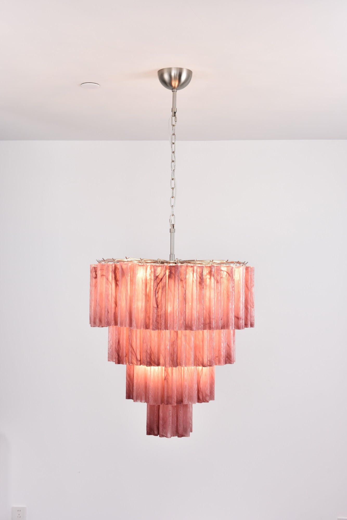 Aurora Chandelier Cascade Layered Glass Elegant Vintage-Neutral Decor