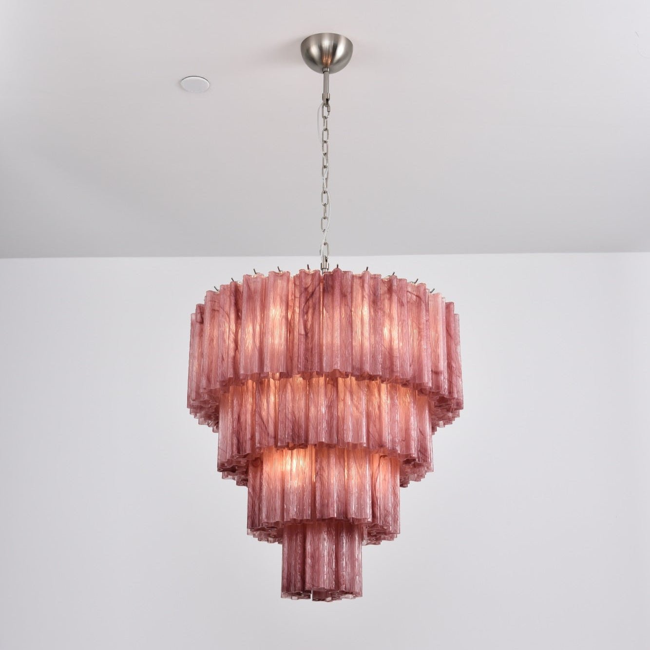 Aurora Chandelier Cascade Layered Glass Elegant Vintage-Neutral Decor