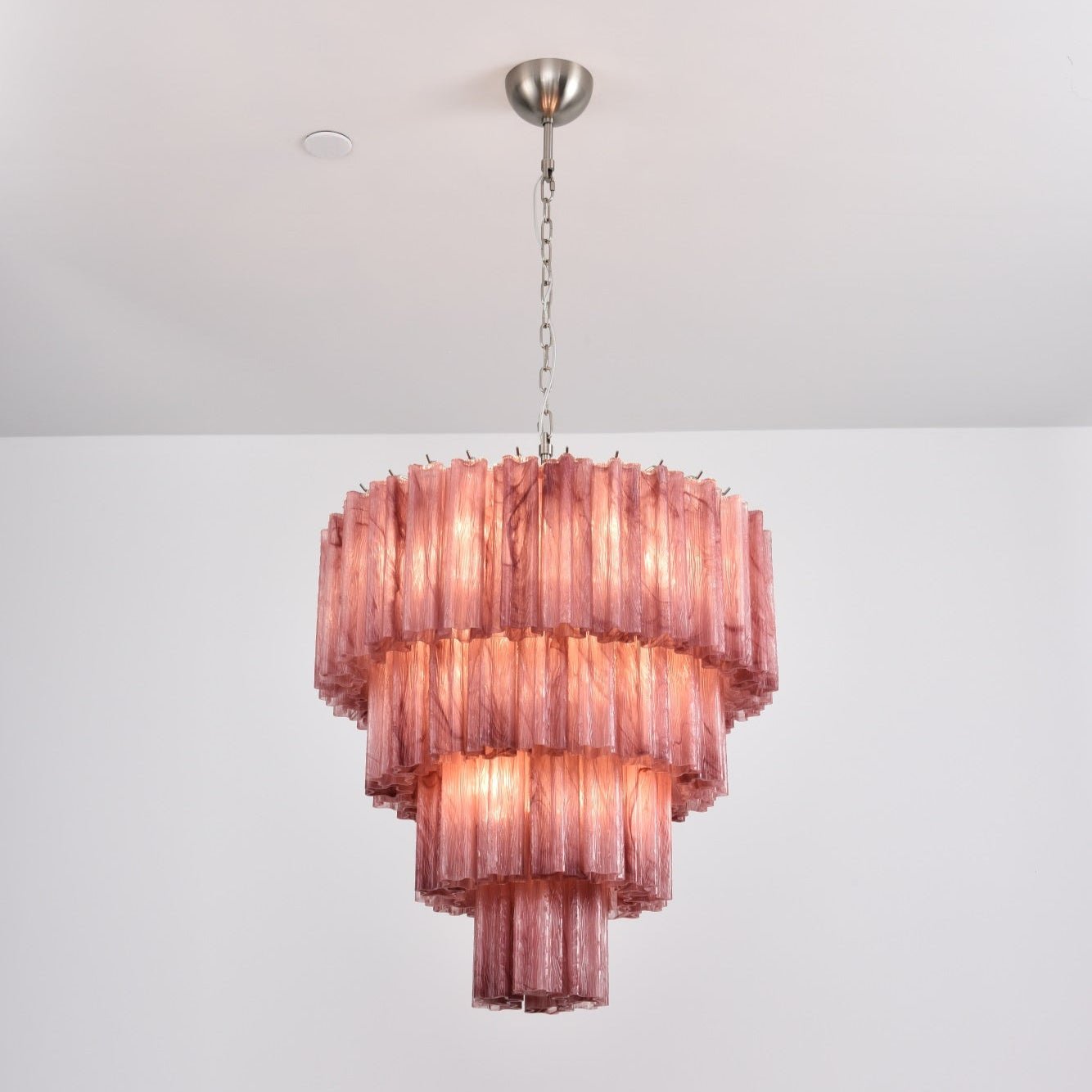 Aurora Chandelier Cascade Layered Glass Elegant Vintage-Neutral Decor