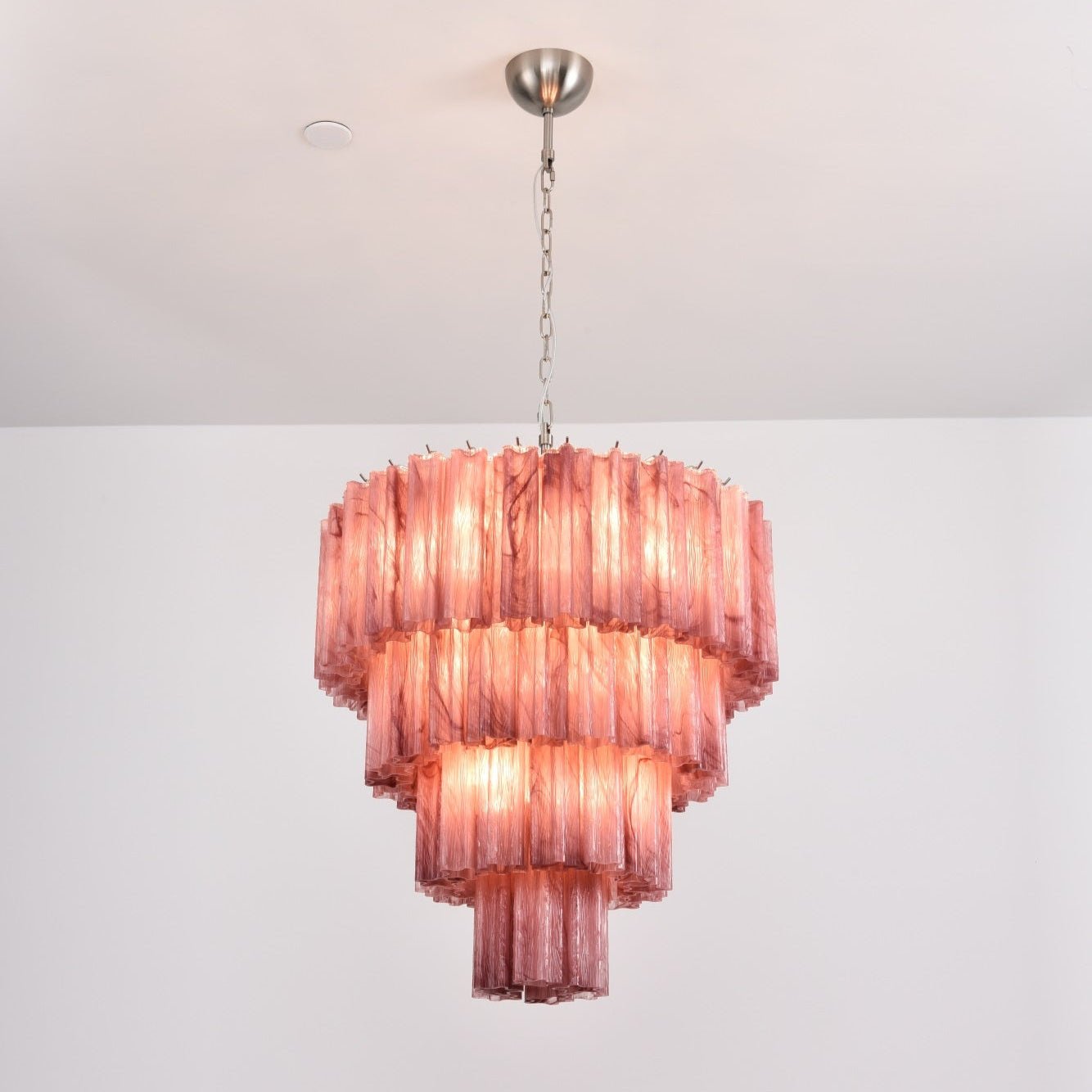 Aurora Chandelier Cascade Layered Glass Elegant Vintage-Neutral Decor