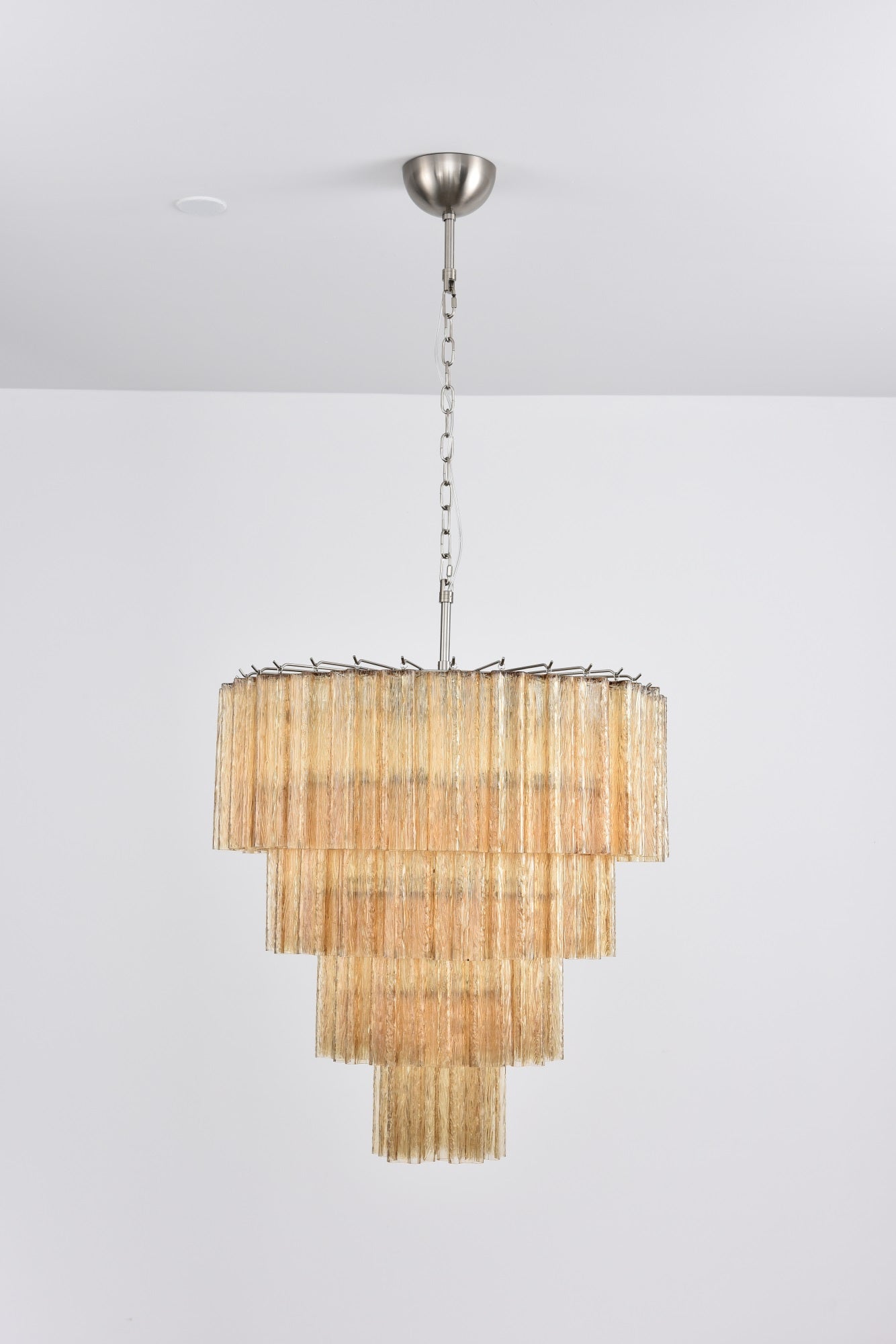 Aurora Chandelier Cascade Layered Glass Elegant Vintage-Neutral Decor