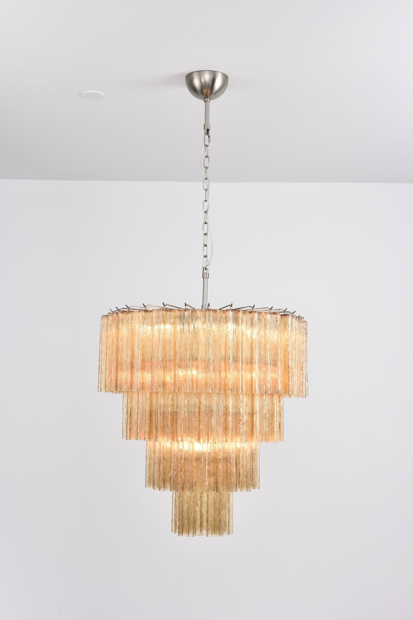 Aurora Chandelier Cascade Layered Glass Elegant Vintage-Neutral Decor