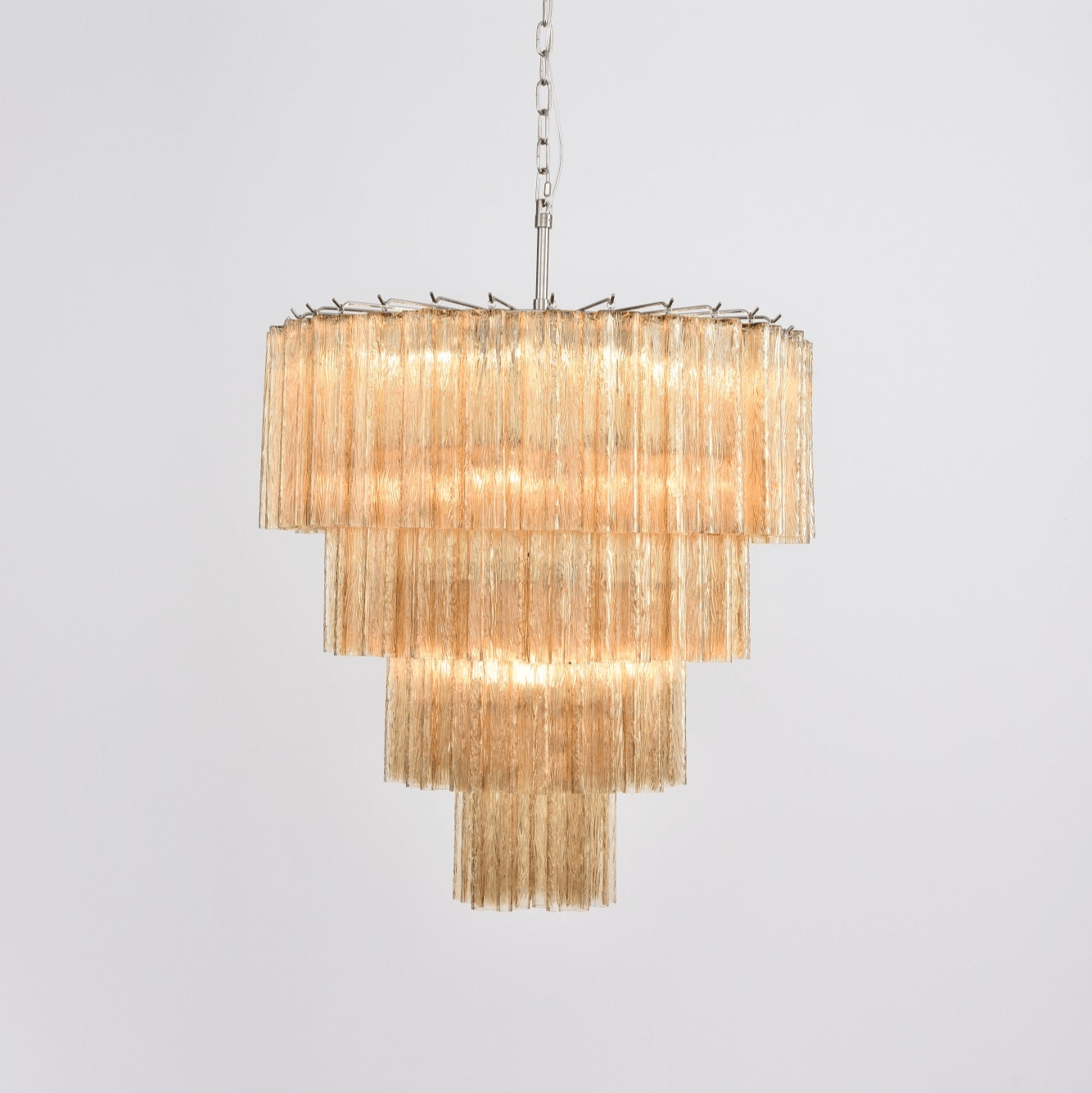 Aurora Chandelier Cascade Layered Glass Elegant Vintage-Neutral Decor