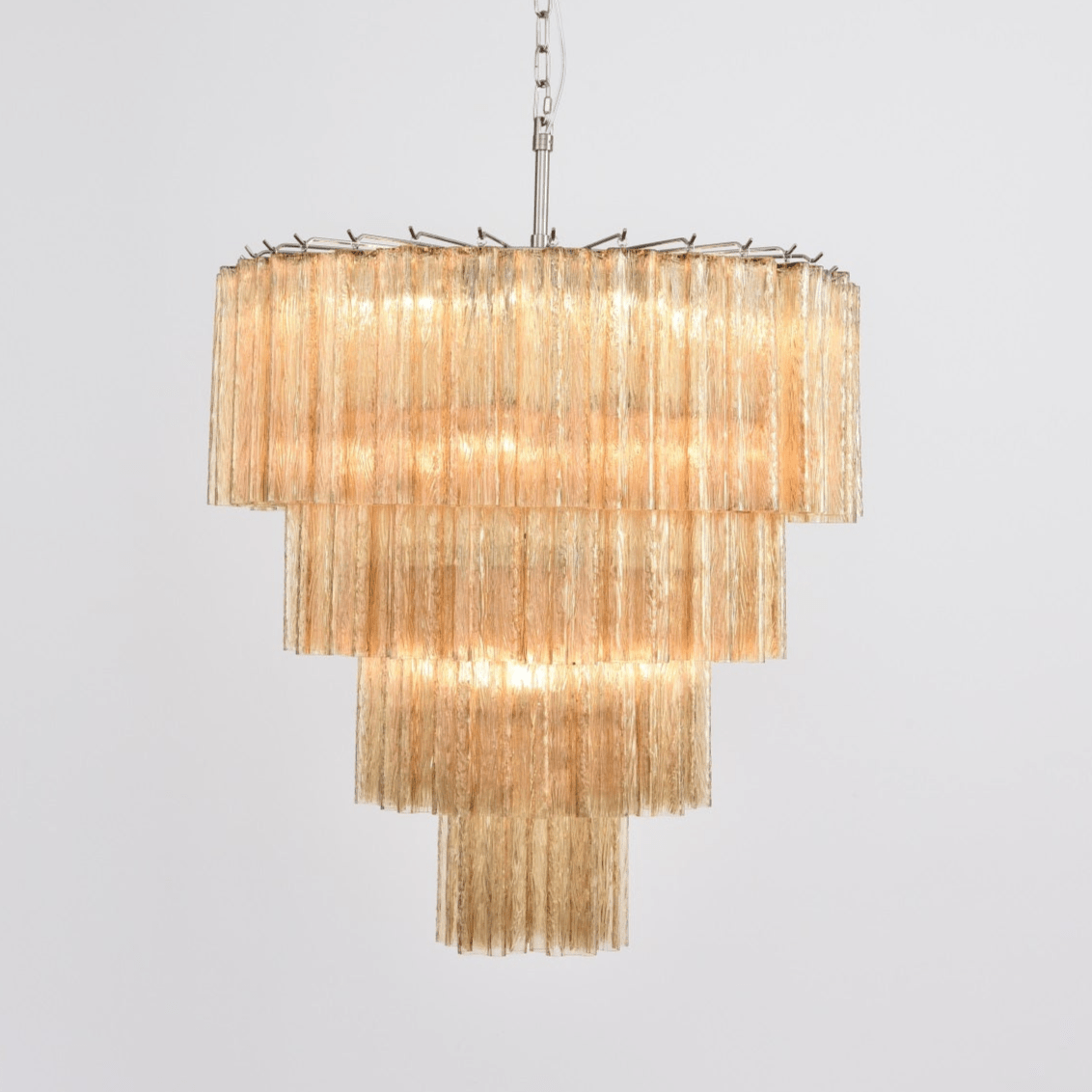 Aurora Chandelier Cascade Layered Glass Elegant Vintage-Neutral Decor