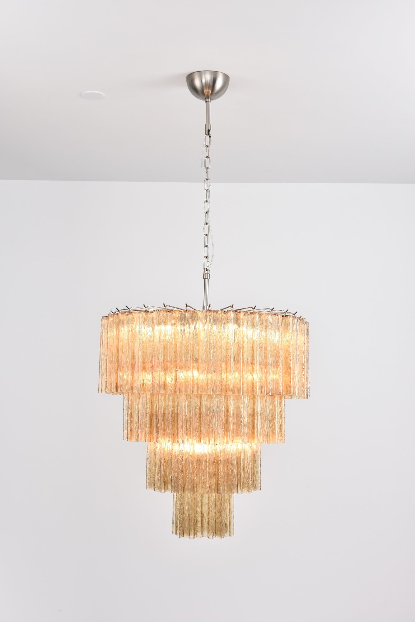 Aurora Chandelier Cascade Layered Glass Elegant Vintage-Neutral Decor