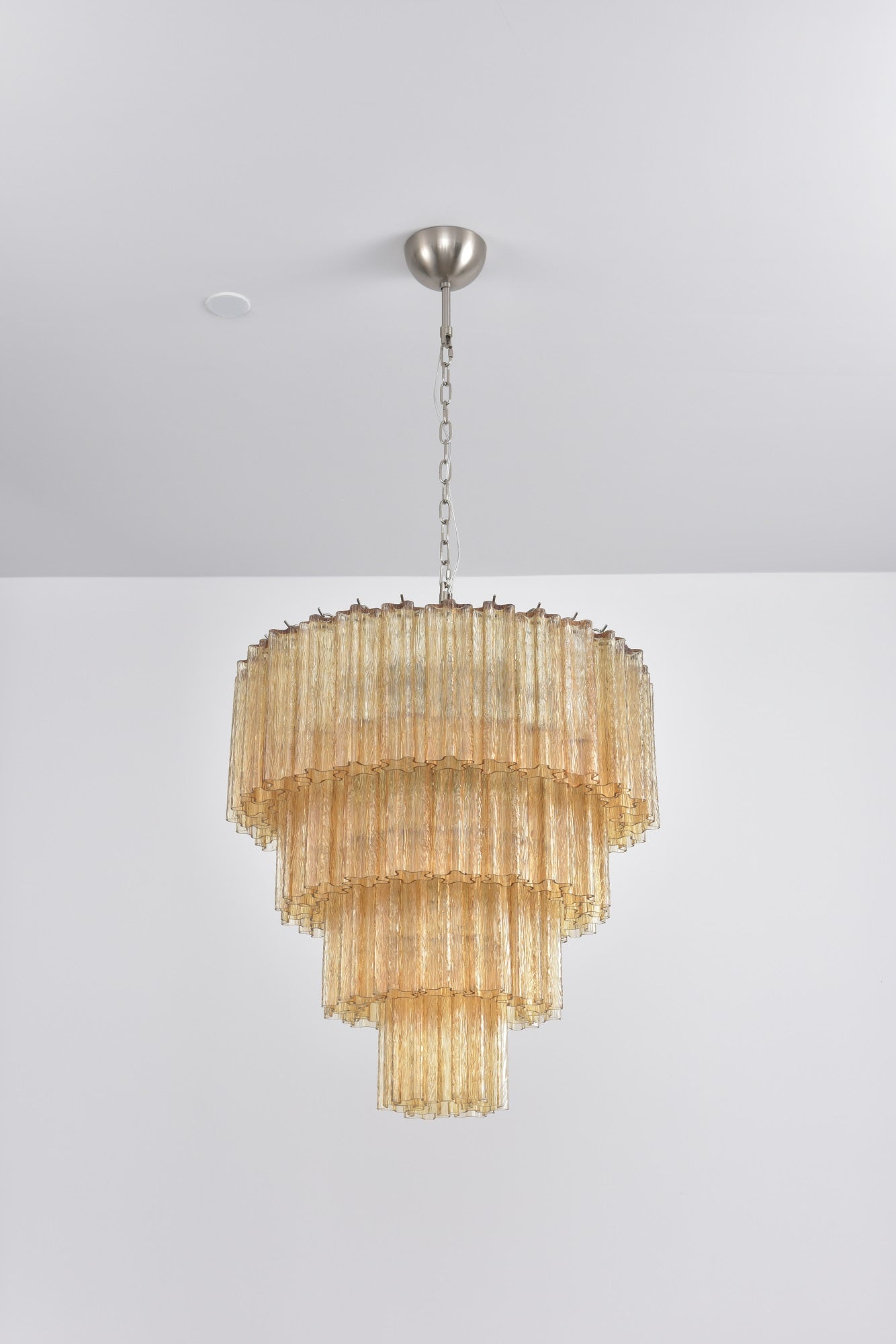Aurora Chandelier Cascade Layered Glass Elegant Vintage-Neutral Decor