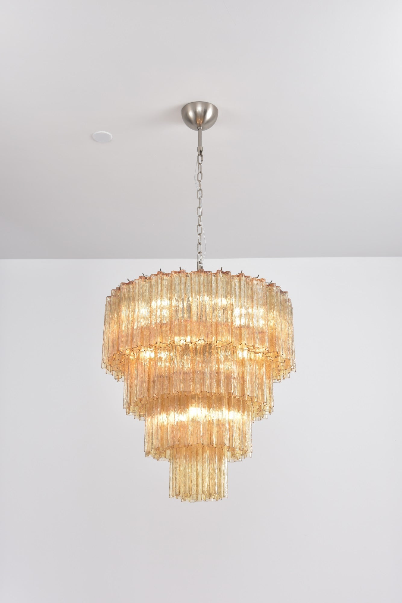Aurora Chandelier Cascade Layered Glass Elegant Vintage-Neutral Decor