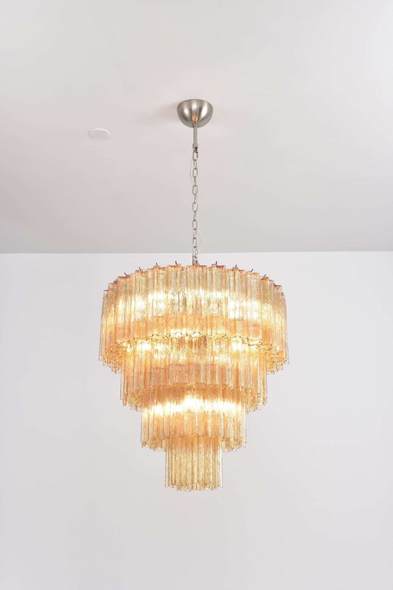 Aurora Chandelier Cascade Layered Glass Elegant Vintage-Neutral Decor