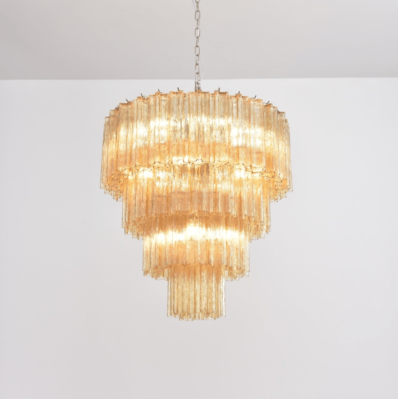 Aurora Chandelier Cascade Layered Glass Elegant Vintage-Neutral Decor