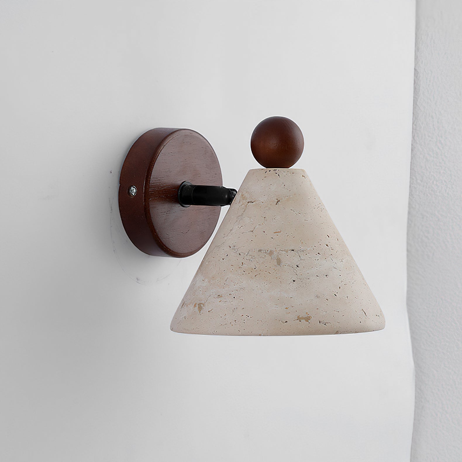Dimension diagram for the Tiber Travertine Wall Light.