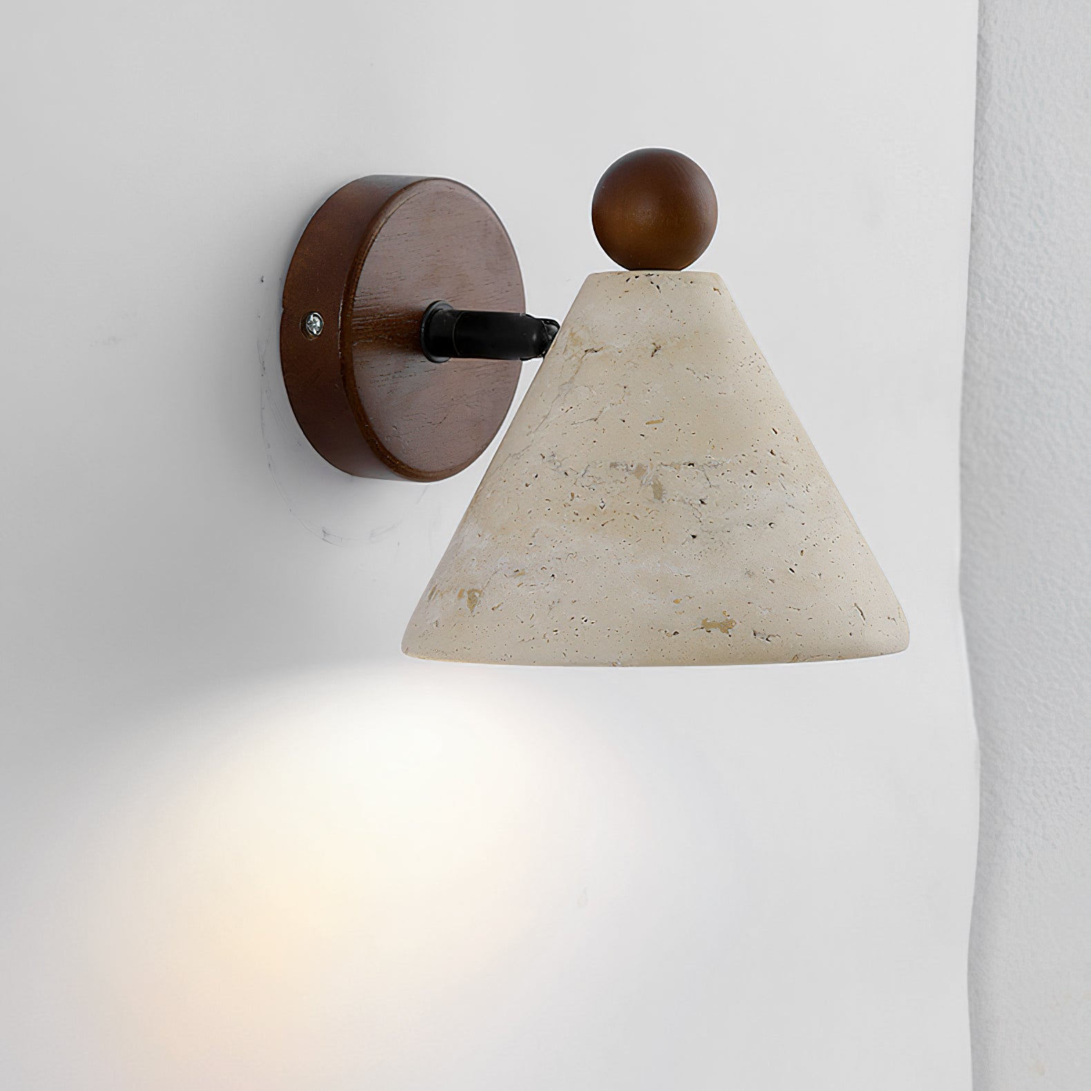 Close-up of the light fixture's backplate and mounting details.