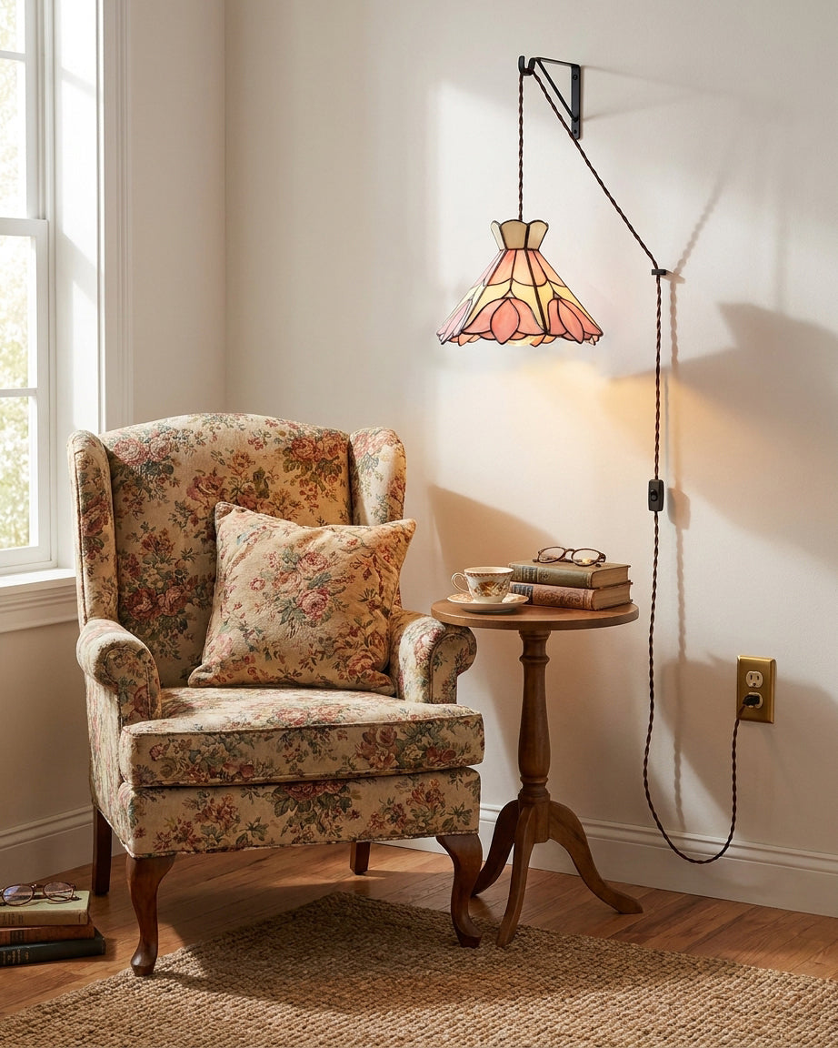 Florabelle Tiffany Plug In Pendant Light