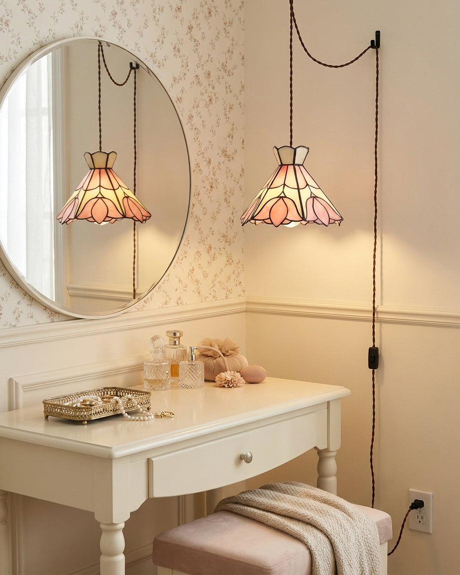Florabelle Tiffany Plug In Pendant Light