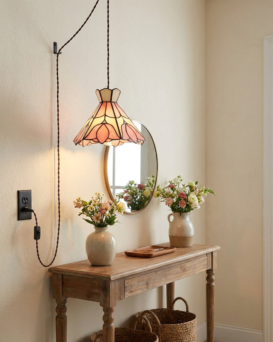Florabelle Tiffany Plug In Pendant Light