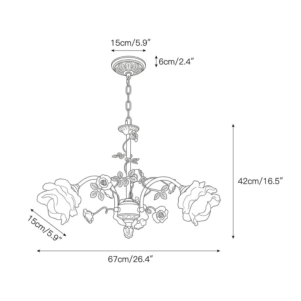 Detail shot of the Model D glass shade for the Serenade Chandelier.