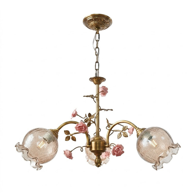 Serenade Chandelier with cognac glass shades.